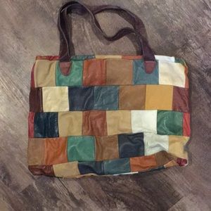 Vintage 80s patchwork handbag